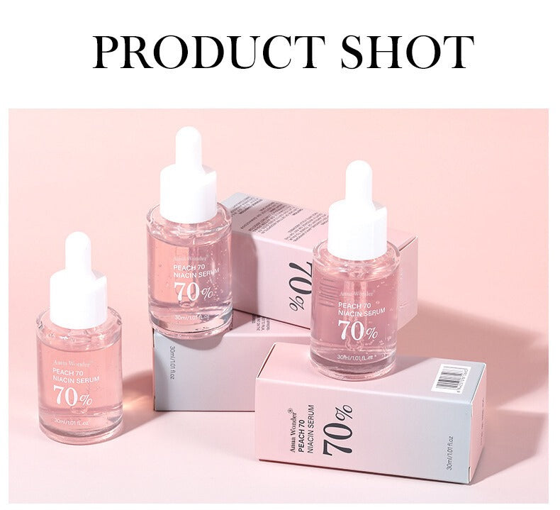 Anua Wonder Peach 70% Niacinamide Serum brightening hydrating face serum hyperpigmentation treatment reducing melanine daily clean beauty, 30ml